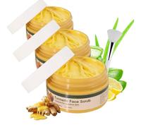 Crème Exfoliante Visage Au Curcuma, Gommage Visage Au Curcuma, Exfoliant Naturel Pour Un Nettoyage En Profondeur Et Un Effet Rajeunissant (3 pièces)
