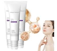 Crème for le cou Magic Collagen Fullerene - Soins du cou avec peptides de collagène avec cinq rouleaux, peau raffermissante, massage tout autour(3pcs)