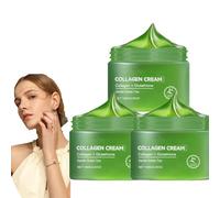 Crème gel au collagène, crème pour le visage à l'extraction de thé vert, crème hydratante et anti-âge pour tous les types de peau, gel crème hydratant, masque facial hydratant et éclaircissant (3pcs)