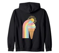 Crème glacée Groovy Rainbow Sun Smile Summer Vibes Sweat à Capuche