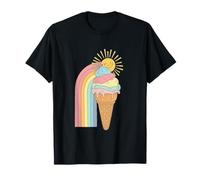 Crème glacée Groovy Rainbow Sun Smile Summer Vibes T-Shirt