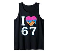 Crème glacée I Love 67 Meme Heart 6 7 Merch Stuff Six Seven Débardeur