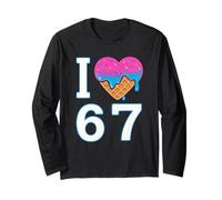 Crème glacée I Love 67 Meme Heart 6 7 Merch Stuff Six Seven Manche Longue