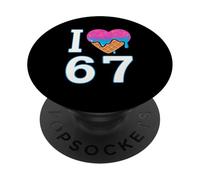 Crème glacée I Love 67 Meme Heart 6 7 Merch Stuff Six Seven PopSockets PopGrip Adhésif