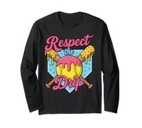 Crème glacée Softball Drip Respect The Drip Softball Player Manche Longue