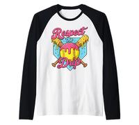 Crème glacée Softball Drip Respect The Drip Softball Player Manche Raglan
