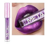 Crème Gloss à lèvres, 12 couleurs rouge à lèvres liquide métallique Gloss à lèvres anti-adhésif verre glace à lèvres maquillage perle beauté maquillage (06-NUDE SHIMMER)