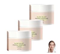 Crème hydratante Glow Velvet Primer, flouteur de pores et base de préhension du maquillage, hydratant et base en un pour une texture lisse pour tous les types de peau, 50 g (3PCS)
