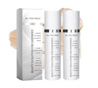 Crème hydratante teintée anti-âge 2 flacons Fond de teint anti-âge pour femmes Sérum pour le visage avec couvrance légère et teinte universelle transparente (50ml)
