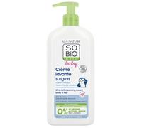 So'Bio Étic Baby Crème Lavante Surgras Corps & Cheveux Peaux Sèches Sensibles Flacon Pompe 500ml