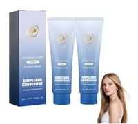 Crème lissante pour cheveux à base de protéines, crèmes lissantes nourrissantes à action rapide, formule soyeuse et brillante à faible odeur pour cheveux secs et crépus, soin du cuir (2 pcs)