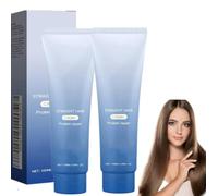 Crème lissante pour cheveux, après-shampoing, soin démêlant et lissant pour les ongles, crème lissante protéinée, masque capillaire à la kératine, soin soyeux et brillant, 2025 (2 pièce)