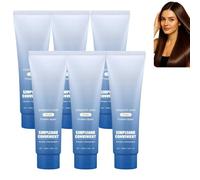 Crème lissante protéinée, crème correctrice protéinée pour cheveux soie et brillant, traitement capillaire nourrissant, hydratant et lissant rapide pour cheveux bouclés, crépus, secs (6pcs)