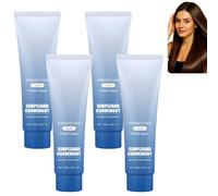 Crème lissante protéinée, crème correctrice protéinée pour cheveux soie et brillant, traitement capillaire nourrissant, hydratant et lissant rapide pour cheveux bouclés, crépus, secs (4pcs)