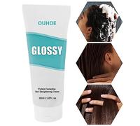 Crème Lissante Silk Gloss, Lissage des Cheveux Curly Hair Protein Straight Baume Coiffante Nourrissante Pour Cheveux Lisses Soyeux Et Sans Frisottis