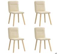 Crème Lot de 4 Chaises à manger - style classique - crème tissu - cadre en bois Maximum 110 kg @EU4600830