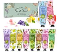 Creme Main, 10 Lot Creme pour Les Mains Coffret Cadeau de Crème Mains, Mini Lotion Crème Hydratante Parfumée pour Les Mains et Les Pieds, Petit cadeau pour une femme, une amie, pour Noël Anniversaire