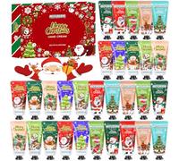Creme Main Coffret cadeaux de Noël pour femmes, 30 mini crèmes pour les mains avec 10 motifs festifs, lotion hydratante pour les mains sèches - Petits cadeaux pour collègues, amies, dames, mama