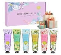 Creme Main, Lot de 6 Mini Creme Mains Reparatrice Intense, 30g Coffret Crème Mains Cadeau Noel Femme, Ensemble Hydratant Naturel, Cadeau Anniversaire Femme Maman