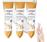 Crème Mains Coll-agen, Crème Mains Anti-Âge au Collagène 10 Fois, Hydratation Intense, Apaise les Peaux Sèches et Rugueuses, Pénètre Rapidement, Convient à Tous Types de Peaux