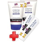 Crème Mains - Neutrogena - Kit Mains Lèvres - 2 X 50ml Crème Hydratante - 2 X 4,8g Stick Nutrition - Sans Parfum