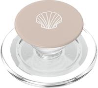Crème Minimaliste Coquillages océan Plage PopSockets PopGrip pour MagSafe