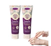 Crème naturelle à la lanoline pour les mains et les pieds, hydrate et améliore l'état des peaux sèches et gercées, rafraîchissante et non grasse, idéale pour les talons et pieds secs ou fendillés