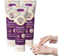 Crème naturelle à la lanoline pour les mains et les pieds, hydrate et améliore l'état des peaux sèches et gercées, rafraîchissante et non grasse, idéale pour les talons et pieds secs ou fendillés
