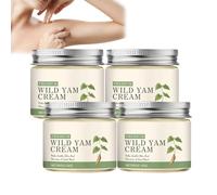 CrèMe Naturelle à L'Igname Sauvage, à L'Extrait D'Igname Sauvage, Hydratante Et Apaisante, CrèMe Pour La Peau à L'Igname Sau/vage, Crè/Me à L'Ign/ame Sauv/age La Vitamine E Et L'Huile Cr/èMe (4 PCS)