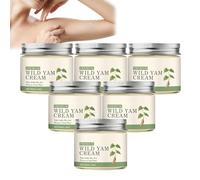 CrèMe Naturelle à L'Igname Sauvage, à L'Extrait D'Igname Sauvage, Hydratante Et Apaisante, CrèMe Pour La Peau à L'Igname Sau/vage, Crè/Me à L'Ign/ame Sauv/age La Vitamine E Et L'Huile Cr/èMe (6 PCS)