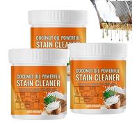 Crème nettoyante et lustrante à l'huile de coco pour la cuisine, nettoyant et lustrant multi-usages pour four, casseroles et plaques de cuisson en inox, 100 g (3Pièce)