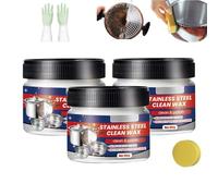 Crème Nettoyante Plaques Cuisson & Surfaces Inox, Détartrant Et Degraissant Clean Four Et Grill, Nettoyant Pour Acier Inoxydable, Pour Nettoyage Efficace Dissout La Graisse Et Impuretés (3PC)