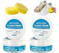 Crème nettoyante pour chaussures blanches, 2026 Nouvelle crème nettoyante et détachante multifonctionnelle, nettoyant pour baskets blanches, éclaircissant rapide sans rinçage avec éponge (2pcs)