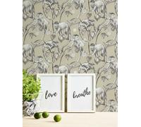 Michalsky Living Papier peint non tissé Jungle Change is Good 10,05 m x 0,53 m Beige Gris Blanc 379823