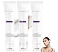 Crème pour le cou au collagène et au fullerène, lotion réparatrice anti-âge hydratante intense, crème raffermissante pour lisser les ridules, retendre et améliorer les contours du cou (3 Pièce)