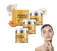 Crème pour le visage au curcuma et à la vitamine C - Hydratant raffermissant et éclaircissant pour tous les types de peau, soins du Visage à base de plantes avec soutien au collagène (3 boîtes)