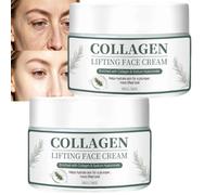 Crème pour le visage raffermissante au collagène, crème hydratante raffermissante pour les peaux affaissées, crème raffermissante hydratante hydratante anti-âge, sérum aux peptides de soie au (2pcs)