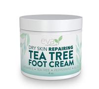 Crème pour les pieds à l'arbre à thé - Crème apaisante pour les pieds secs craquelés avec de l'huile d'arbre à thé, de la menthe poivrée, du menthol et de la menthe verte - Élimine les odeurs - Crème