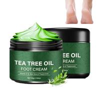 Crème pour les pieds à l'huile d'arbre à thé, Crème réparatrice intensive pour les pieds, Soigne et hydrate, Adoucit la peau rugueuse et les callosités, pour les talons et les pieds secs et crevassés.