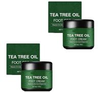 Crème pour les pieds à l'huile d'arbre à thé（Two-Bottle） | à l'aloe vera et à la vitamine E - Soin hydratant intense pour talons fendillés et plantes des pieds rugueuses ou calleuses
