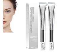 Crème pour les yeux massageant les rides, Crème pour les yeux à rides avec masseur électrique, serreur d'œil raffermissant multi-peptides, ferme et lisse de ridules fatiguées (2pcs)