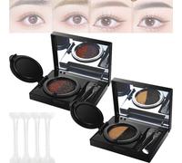 Crème Pour Sourcils Et Eye-Liner Avec Tampon, Kit De Pochoirs À Sourcils Pour Femmes, Poudre À Sourcils Et Crème Eye-Liner Waterproof 2 En 1 Avec Pinceau Double Embout (01# Gris + 02# Marron + Tampon*