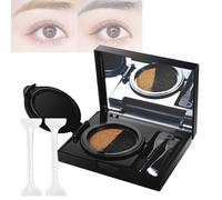 Crème Pour Sourcils Et Eye-Liner Avec Tampon, Kit De Pochoirs À Sourcils Pour Femmes, Poudre À Sourcils Et Crème Eye-Liner Waterproof 2 En 1 Avec Pinceau Double Embout (01# Gris + Tampon*2)