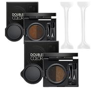 Crème pour sourcils et eye-liner avec tampon, poudre à sourcils imperméable 2 en 1 et crème pour eye-liner avec pinceau à double extrémité, maquillage pommade pour sourcils (2Pcs)