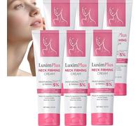 Crème raffermissante pour le cou LuximPlus, Crème au collagène anti-âge à l'acide hyaluronique, liftante hydratante pour le cou, le décolleté, réduit les rides, le relâchement (6 pièces)