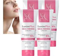 Crème raffermissante pour le cou LuximPlus, Crème au collagène anti-âge à l'acide hyaluronique, liftante hydratante pour le cou, le décolleté, réduit les rides, le relâchement (4 pièces)