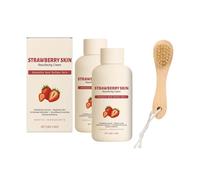 Crème Rajeunissante Pour Le Corps à La Fraise, Crème Exfoliante Pour La Peau Avec Brosse De Bain, Lisse La Peau, Hydrate En Profondeur, Nourrit Et Adoucit La Peau Rugueuse. (2)