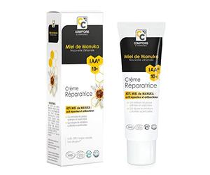 Crème Réparatrice - 40% de Miel de Manuka IAA10+ - Répare, assainit - 40ml | Peaux abîmées, irritées -Action ciblée - 100% d'origine naturelle -Fabrication française - Comptoirs et Compagnies