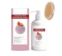 Crème resurfaçante à la fraise avec complexe triple acide - Exfoliant corps et jambes, réduit les imperfections et la peau d'orange, lotion hydratante quotidienne pour une peau lisse et hydratée (1)