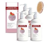 Crème resurfaçante à la fraise avec complexe triple acide - Exfoliant corps et jambes, réduit les imperfections et la peau d'orange, lotion hydratante quotidienne pour une peau lisse et hydratée (4)